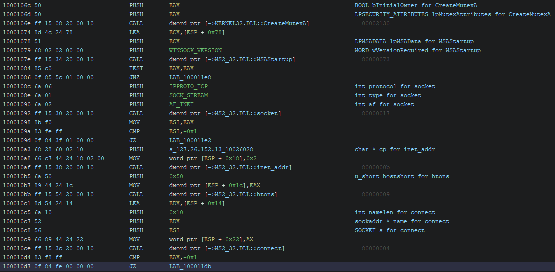 Seting up the socket communication